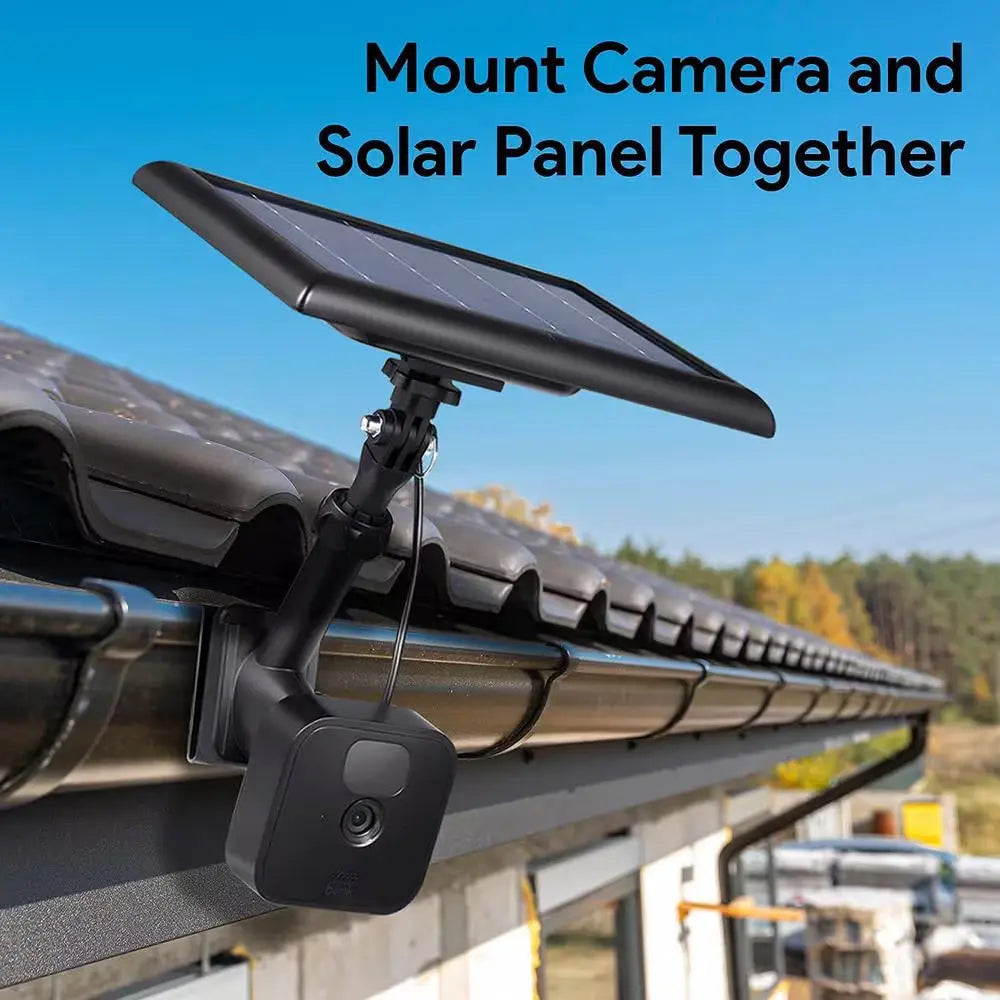 Universal Gutter Mount for Wyze, Blink, Ring, Arlo, Eufy Camera (Black) - Mount Your Security Cam and Solar Panel