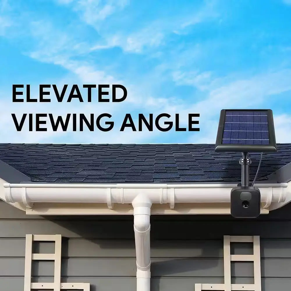 Universal Gutter Mount for Wyze, Blink, Ring, Arlo, Eufy Camera (Black) - Mount Your Security Cam and Solar Panel