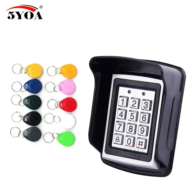 Waterproof Metal Rfid Access Control Keypad with 1000 Users 125Khz Card Reader Keypad Key Fobs Door Access Control System