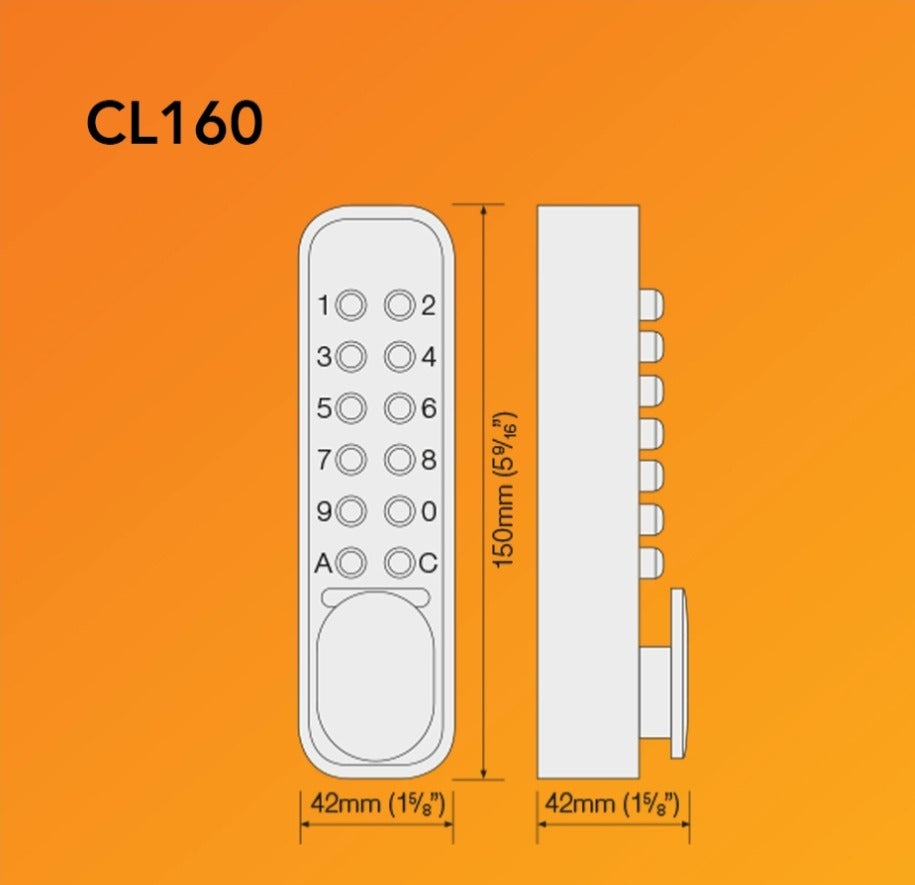 CodeLocks CL160 keypad lock details